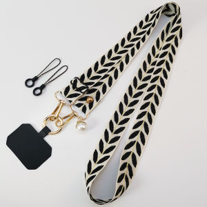 Universal Adjustable Crossbody Cell phone Lanyard Neckband Strap Rope Women Pearl Hanging Ornaments Anti-Lost Lanyards With Clip