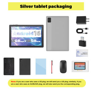 Paitanry 10 Inch Android 16 Tablet PC Octa Core 12GB RAM 128GB ROM WiFi Bluetooth GMS Google Play Dual Cameras Educational Tab
