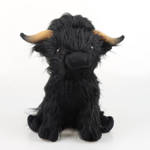 25cm Simulation Highland Cow Plush Animal Doll Soft Stuffed Highland Cow Plush Toy Kawaii Kids Baby Gift Toy Home Room Decor