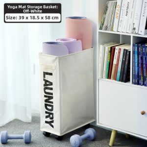 AOQILA | Wheeled Yoga Mat Storage Basket Organizer