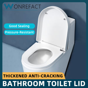 Bathroom Toilet lid Widened Curved Toilet Seat Silent Enclosed Seat (White)Easy To Install Slender Oval Seats Round Toilet Seat