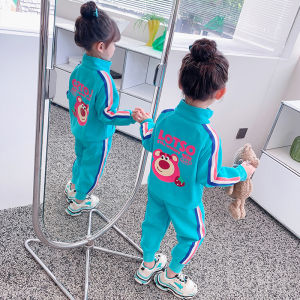 Spring Autumn Cotton Childrens Sports Outfit Girls Two-Piece Set Pure Cotton Comfortable Baseball Uniform for Kids