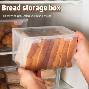 YESPERY 2500ml Bread Storage Box Flip Cover Dispenser Case Toast Cake Containers Preservation Box Refrigerator Fresh-keeping Box Kitchen Home Tool