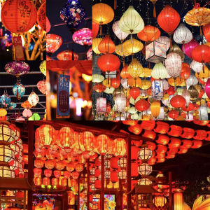 Ancient Style Festival Decorations Street Lighting New Year Lantern Show Chinese New Year Yuanxiao Large Light Festival Flower Lantern Glowing Holiday