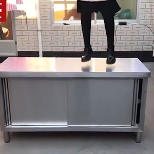 COHF 304 Stainless Steel Kitchen Storage Work Table | Sliding Door Cabinet | Commercial Food Prep Workbench | Heavy Duty Organizer
