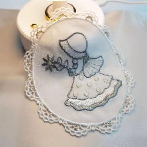 French Lace Patch DIY Embroidery Chiffon Fabric Patch for Girls Skirt Hole Repair Oval Shape Home Sewing Accessories
