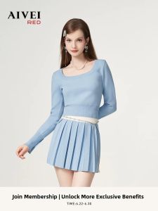 AIVEI | Dopamine-Design College American Style Knitwear and Skirt Set