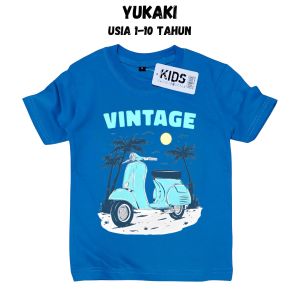 Atasan Baju Kaos Anak Vespa Pantai Laki-Laki Perempuan Sablon DTF Combad 30s