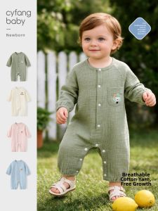 CAIYINGFANG | Breathable Summer Newborn Onesie Long Sleeve Cotton