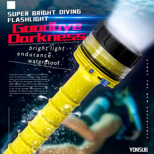 Deep-sea diving flashlight imported waterproof LED super bright fishermans fishing lamp outdoor spotlight long-range long battery life