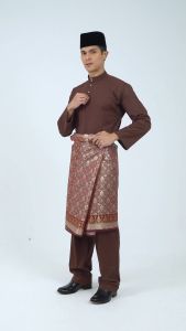 Alain Delon Baju Melayu Raya Cekak Musang Regular Fit Sedondon Budak-Brown Black Blue Green Red Latte- 19025002/ 1925502