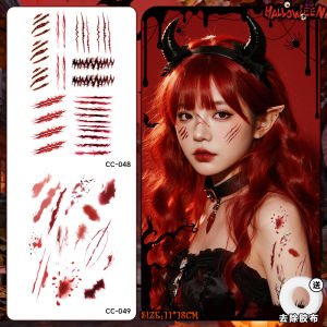 Nhãn Dán Hình Thương Tích Halloween Bền Bỉ Cho Nam Và Nữ Chống Thấm Nước Trang Trí Mặt Vết Thương Giả Vết Cắt Vân Tay