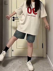 Beautified กางเกงยีนส์สไตล์เกาหลี กางเกงยีนส์ขาสั้น4ส่วน สองสี