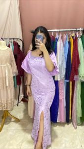 Dress Amanda Bahan Brukat Mix Velvet
