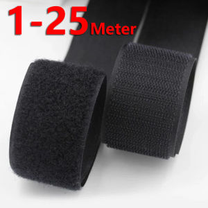 1-25Meter Sew On Hook & Loop Tape | Non-Adhesive Nylon Magic Strap 20-50mm  | Heavy-Duty Velcros Fastener for DIY Clothing/Bags