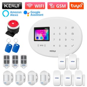 Kerui | KERUI Smart Life WiFi GSM Alarm System for Home Tuya Wireless Security Home Alarm Kit With 433mhz PIR Motion Sensor Siren W202