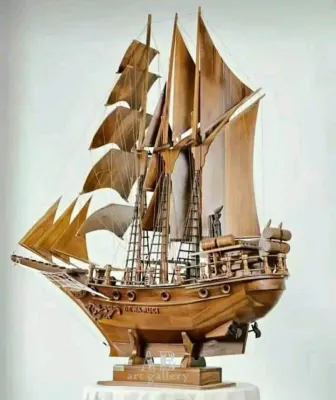 Miniatur Kapal Layar Dewa Ruci Kayu Jati 100cm