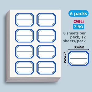 deli | Waterproof Self-Adhesive Writing Labels for Office and Students Use
