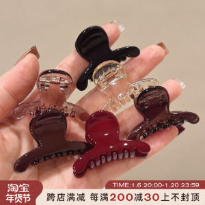 Elegant Black Glossy Hair Claw Clip Simple Fashion Versatile Hair Accessories Korean Style French Style Ideal for Bangs