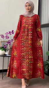 Gamis Batik Tradisional Baju Wanita Rayon Super
