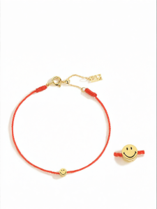 Smiley Design Zodiac Snake Year Red Rope Bracelet