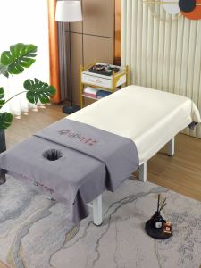 Thick Knitted Cotton Sheet for Beauty Salon Massage Bed Protective Cover Sofa Towel Four Seasons Pure Color Breathable Quality