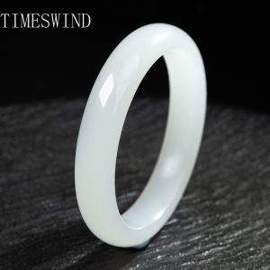 Timeswind đích thực tự nhiên a-loại afghan Jade Trắng phẳng Hòa Bình Bangle trang sức thời trang quà tặng cho phụ nữ với giấy chứng nhận
