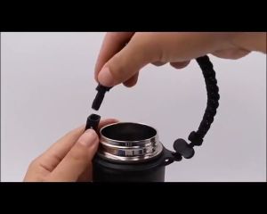 Paracord Handle Strap for Tumbler & Water Bottle w/ Carabiner Hook | Adjustable Carrier Rope Drinkware Accessory