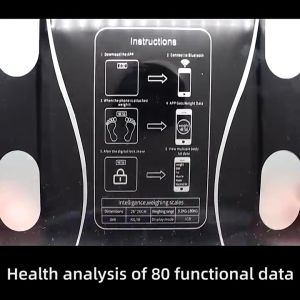 ชาร์จไฟ USB คลาสหนักดิจิทัล 180KG พร้อมจอLCD เชื่อมต่อ APP+USB ชาร์จ วัสดุกระจกเทมเปอร์