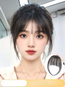 Natural Looking Airy Bangs Womens Hairpiece Patch French Style No-Trace Frontal Hair Realistic Density Slimming Versatile Cute