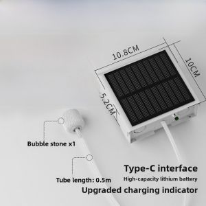 MONLEYTA | Outdoor Solar Powered USB Rechargeable Fish Pond Aerator Small Aquarium Oxygen Pump Home Fish Farming Special Use Air Pump