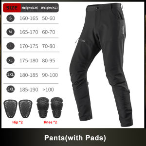 WOSAWE | WOSAWE Motorcycle Pants Men Women Motocross Pants with Hip Knee Pads Windproof Adjustable Mountain Riding Trousers Moto Clothing