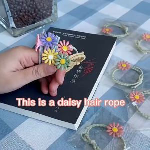 IKAT RAMBUT MOTIF BUNGA DAISY KARET ELASTIS UNTUK KUNCIRAN RAMBUT WANITA/BAHAN KARET