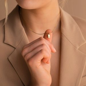 Cute Stainless Steel 18k Gold Color A-Z 26 English Initial Pendant Necklace For Women