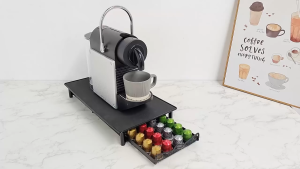 40 Pods Iron Coffee Capsule Organizer Storage Stand Holder Drawer for Nespresso