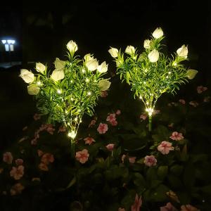 Customized Solar Gardenia Simulation Festive Lantern Led Garden Decoration Lawn Winter Cherry Plants Outdoor Waterproof Atmosphere