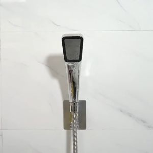 Bộ củ sen 1 đường nước lạnh kèm tay sen tăng áp vuông nhựa ABS mạ Crom mặt inox 304 chống rỉ sét thế hệ mới - Đủ bộ củ sen + tay + dây + cài