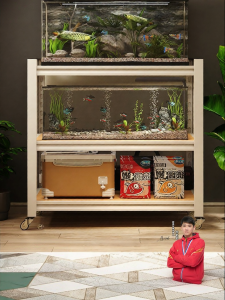 Adjustable Height Mobile Fish Tank Stand