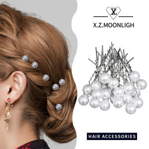 【X.Z. Moonligh】Kẹp Kẹp tóc kim loại hình chữ U cho nữ kẹp tóc giả ngọc trai Mũ Tiara cô dâu phụ kiện tóc dụng cụ thiết kế kiểu tóc cưới