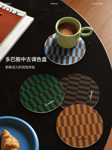 Phụ Kiện Bàn Tròn Hấp Thụ Nước Vintage Berlin Afternoon Bar Counter Mat Bát Đĩa Màn Hình Cách Nhiệt Tấm Lót Bàn Gia Đình PVC