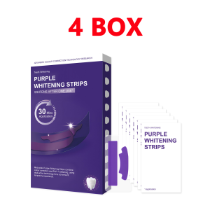 Purple Teeth Whitening Strips – 30 Mins Quick Stain Removal Brighten Tooth Remove Plaque Reduce Sensitivit Dental Oral Care