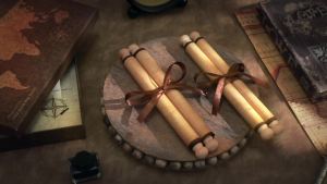 Epakh 2 Pack Blank Paper Scrolls Wrapped on Wood Rod for Writing Drawing Calligraphy Wedding Vows Cosplay Prop Renaissance Festivals Tabletop Role Playing Game(Old Color)