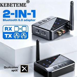 Kebeteme Bluetooth 6.0 Receiver Transmitter APTX HD/LL AAC độ trễ thấp AAC 3.5 mét aux giắc RCA Bộ chuyển đổi âm thanh không dây cho PC TV