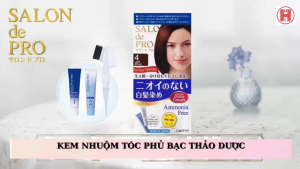 Kem Nhuộm Tóc Cho NỮ Salon De Pro Phủ Bạc Tự Nhiên Không Mùi Cao Cấp Nhật Bản 80G