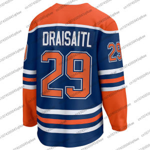 2025 Connor McDavid 97 Edmonton Oilers Stanley Cup Final Home Jersey Long Sleeve Jersey  Ice Hockey Oversized Breathable Tshirt