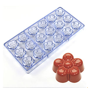 1Pcs Chocolate Mold Polycarbonate Flowers Sphere Shape Candy Confectionery Mold Baker Pans Trays Baking Pastry Tools