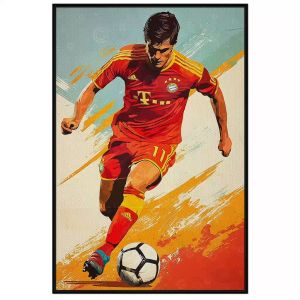 Tranh vẽ cầu thủ bóng đá. Tranh treo tường dán tường sơn dầu tranh trí canvas. CGI-1471