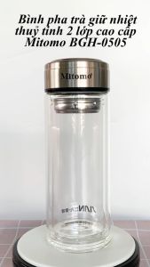 Bình pha trà giữ nhiệt 2 lớp Mitomo BGH - 0505 có lõi lọc trà inox 304 500ml - Hàng chính hãng
