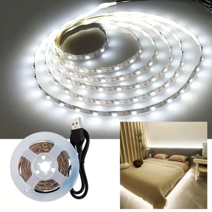 USB Light Strip Dc5V Bright Flexible Led Strip Can Be Cut to Any Length 2835 Led Strip 3000K Warm White/6000K Cool White for Cabinet Christmas Tv Backlight Bedroom Kitchen and Bathroom Decoration Cabinet Ligh