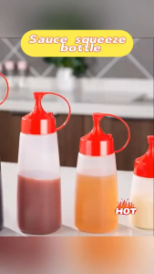 Nipiin Drum‑Shaped Sauce Squeeze Bottle Dust‑Proof Condiment Dispenser for Ketchup and Salad Dressing